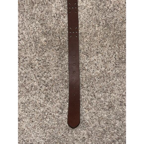 LUCKY BRAND Red Blue Geo Western Beaded Leather Belt Small Southwestern - Picture 7 of 8